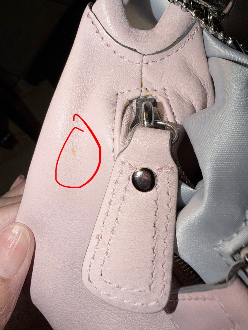 Coach 16787 Soft Pale Pink Leather Shoulder Bag with Chain Detail - Picture 6 of 15
